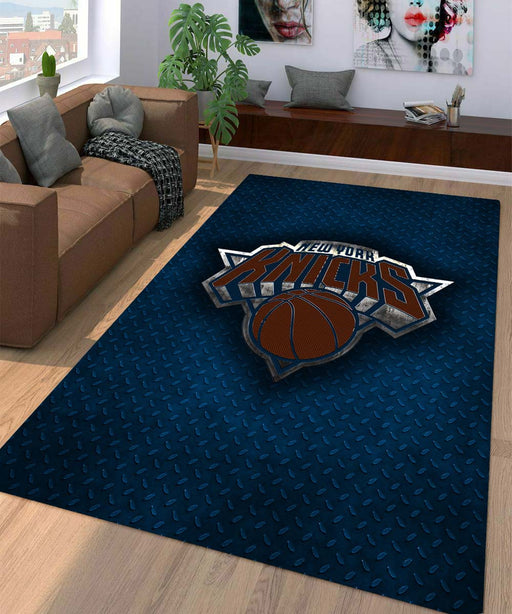 textured new york knicks metal Living room carpet rugs