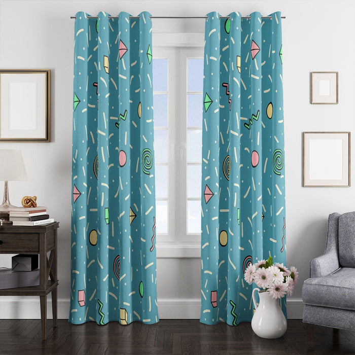 twirl box shapes pattern window Curtain