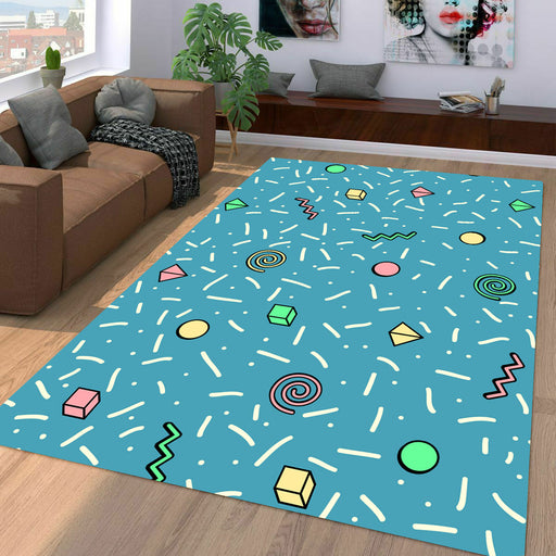 twirl box shapes pattern Living room carpet rugs