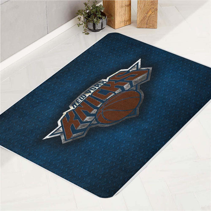 textured new york knicks metal bath rugs