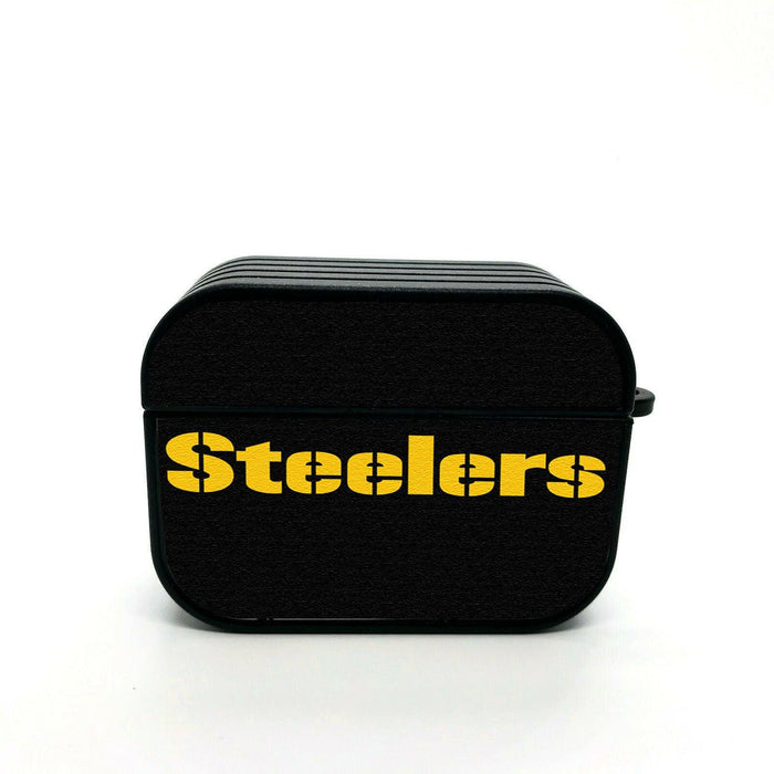 textured steelers yellow airpod case