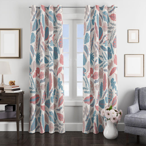 type floral red and blue window Curtain