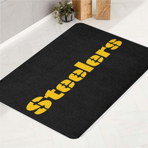 textured steelers yellow bath rugs