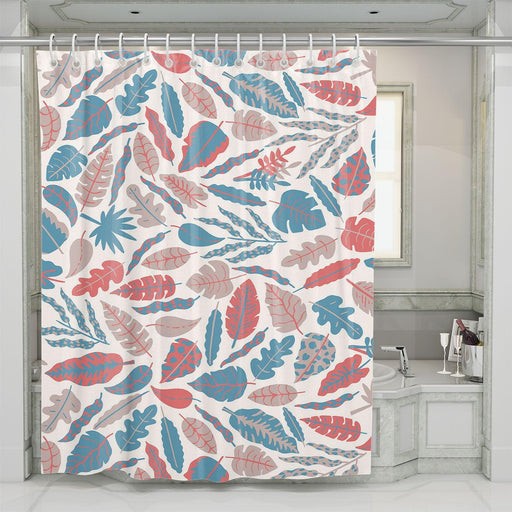 type floral red and blue shower curtains