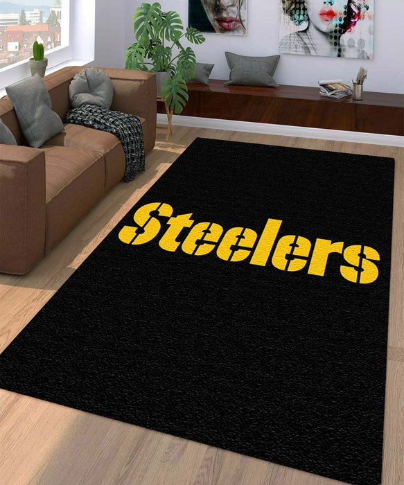 textured steelers yellow Living room carpet rugs