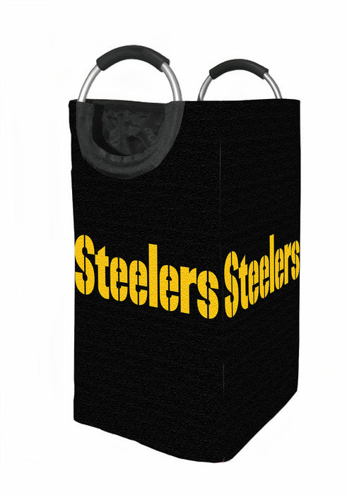 textured steelers yellow Laundry Hamper | Laundry Basket