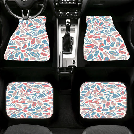 type floral red and blue Car floor mats Universal fit