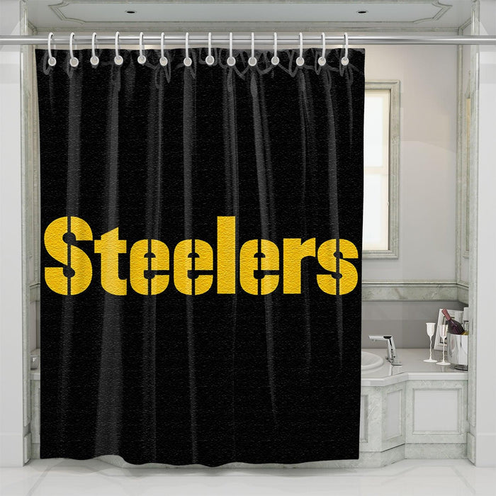 textured steelers yellow shower curtains