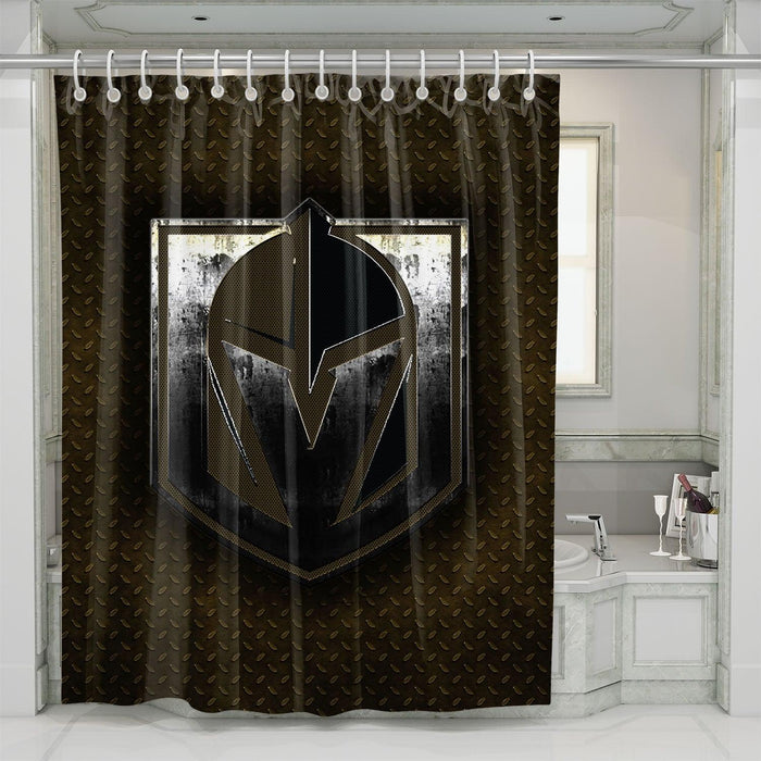 textured vegas golden knights metal shower curtains