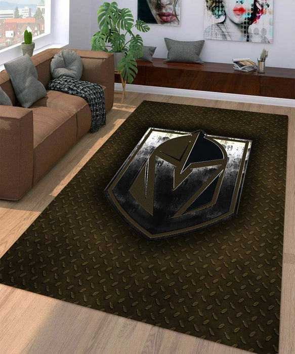 textured vegas golden knights metal Living room carpet rugs