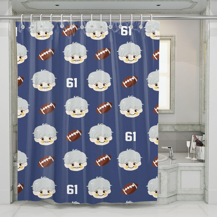 ulzang exo member rugby shower curtains