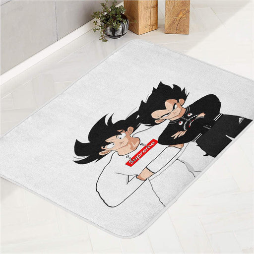 vegeta and goku supreme and bape bath rugs