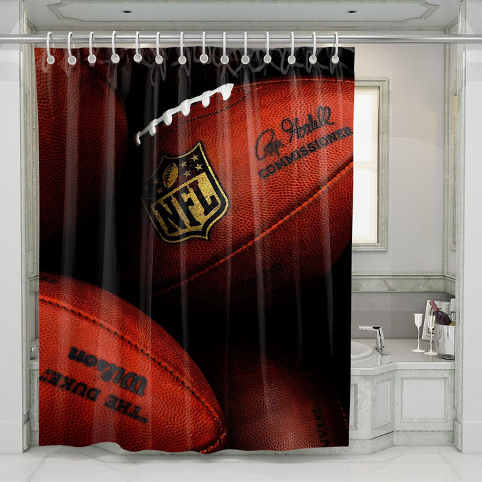 the ball of nfl football iconic shower curtains