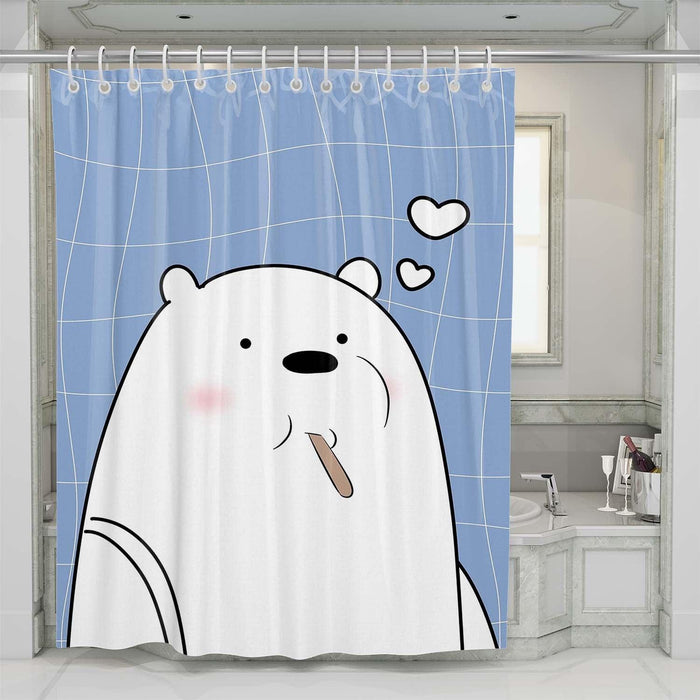 white bear and ice cream shower curtains