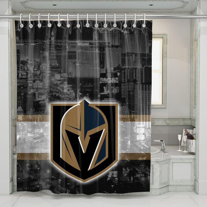 the city of entertainment vegas hockey shower curtains