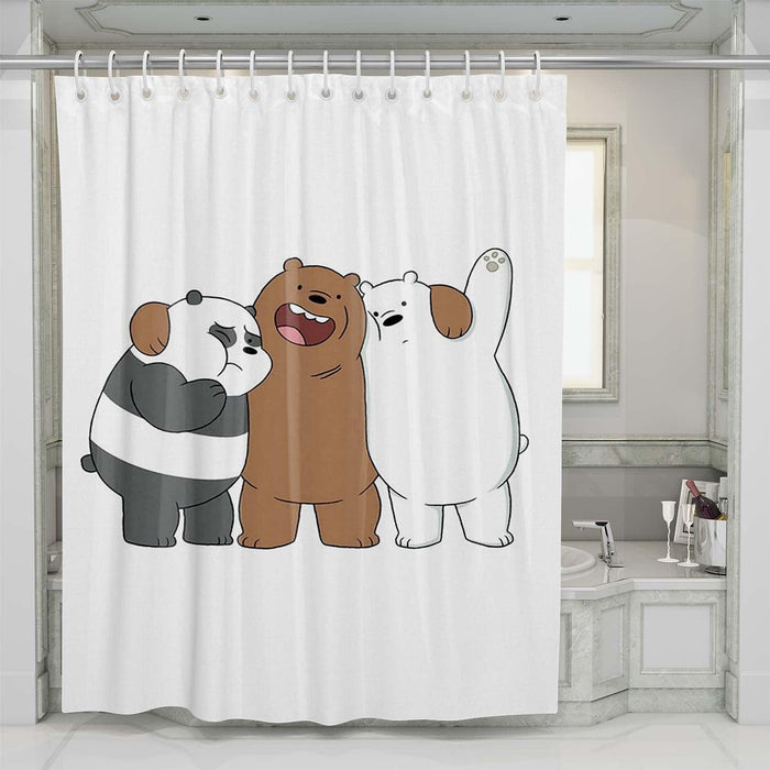 white bear panda shower curtains