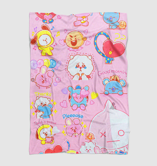 universtar bt21 character bts Ultra soft fleece blanket