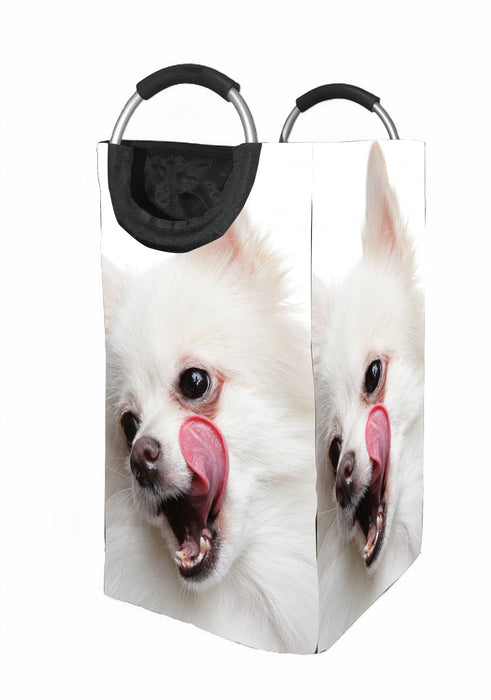 white dog Laundry Hamper | Laundry Basket