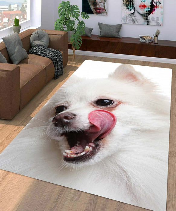 white dog Living room carpet rugs