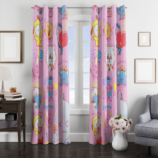 universtar bt21 character bts window Curtain