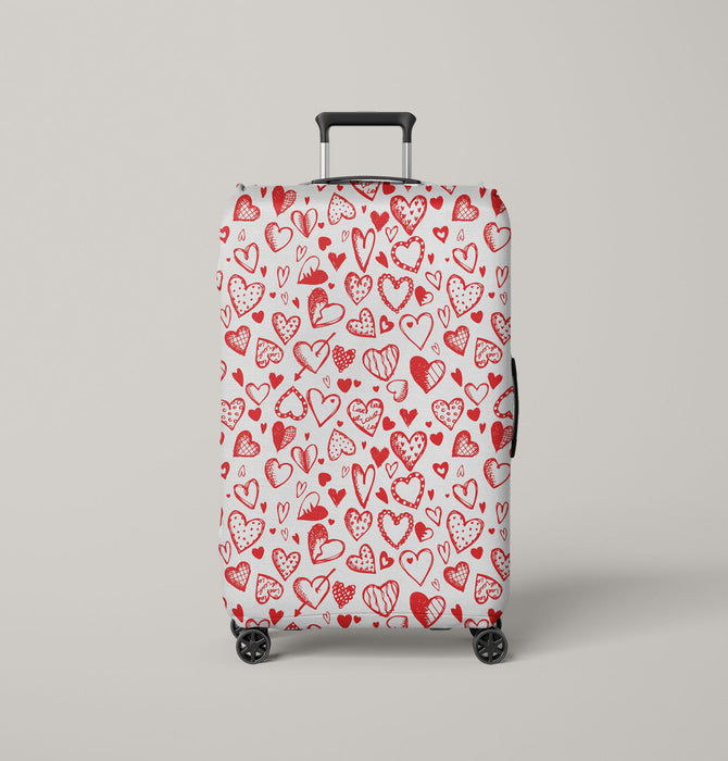 valentine red heart writing icon Luggage Cover | suitcase