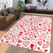 valentine red heart writing icon Living room carpet rugs