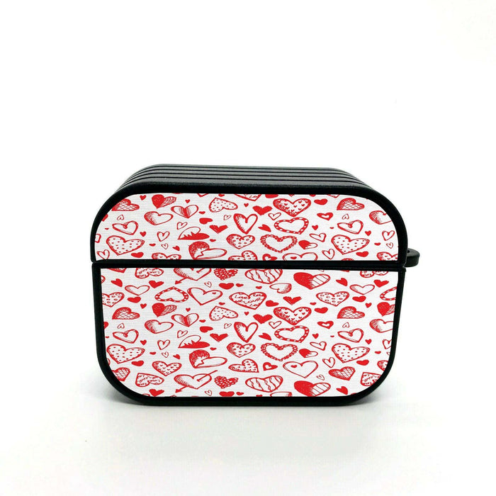 valentine red heart writing icon airpods case