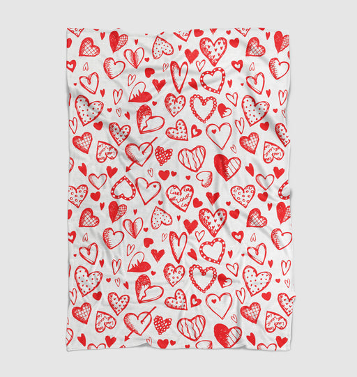 valentine red heart writing icon Ultra soft fleece blanket