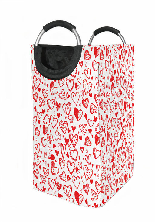 valentine red heart writing icon Laundry Hamper | Laundry Basket