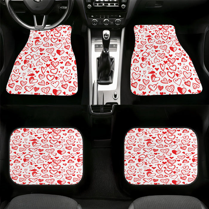 valentine red heart writing icon Car floor mats Universal fit