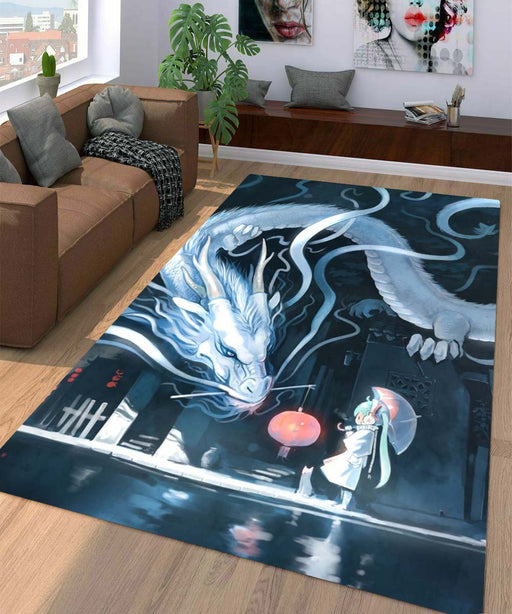 white dragon mythology Living room carpet rugs