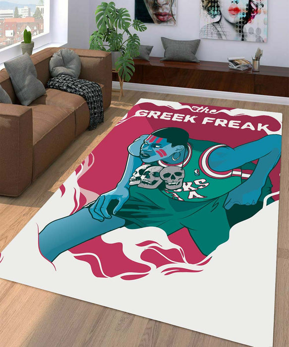 the greek freak player nba art grime Living room carpet rugs