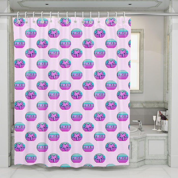 vaporwave yikes tree aesthetic shower curtains