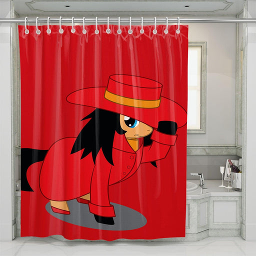 the little ponny and carmen sandiego shower curtains