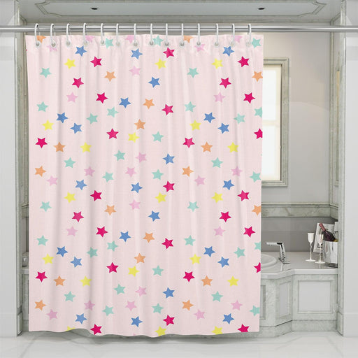 variative color of little star shower curtains