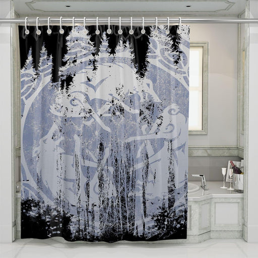 the logo iced god of war shower curtains