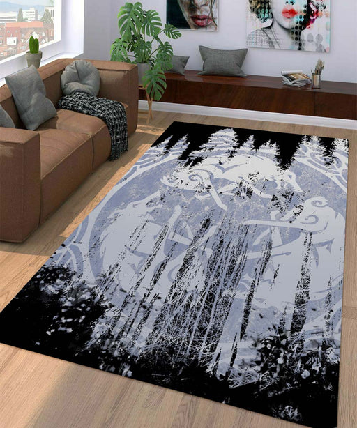 the logo iced god of war Living room carpet rugs