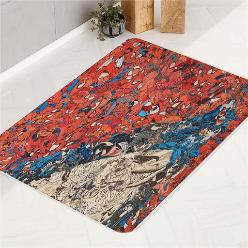 venom vs spiderman comic marvel bath rugs