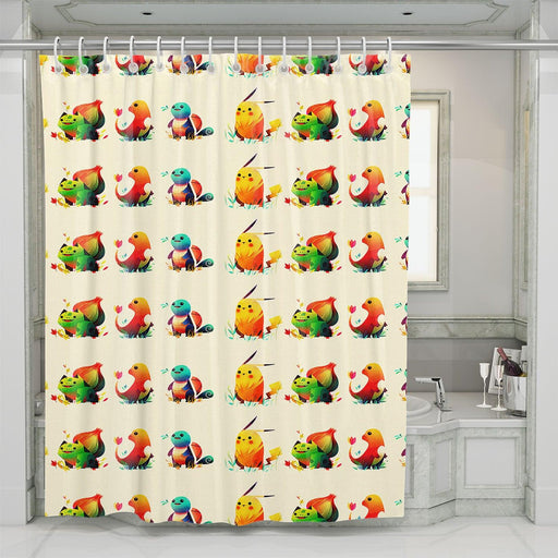 venusaur ivysaur and friends shower curtains