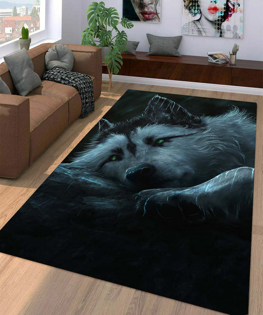 wolf in the rain Living room carpet rugs