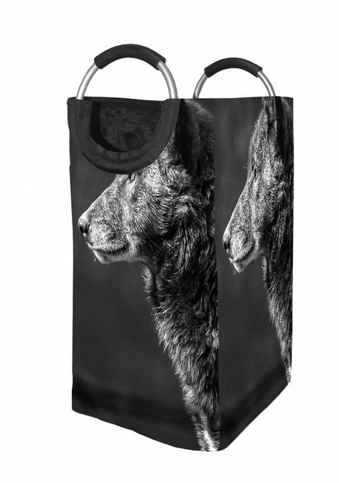 wolf monochrome Laundry Hamper | Laundry Basket