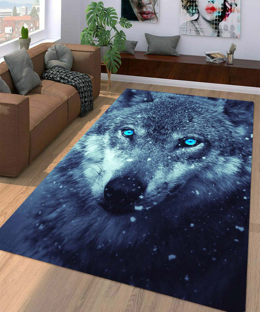 wolf on a cold Living room carpet rugs