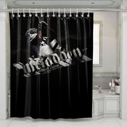 the rebirth of raiders football shower curtains