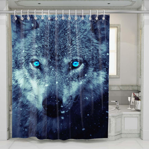 wolf on a cold shower curtains