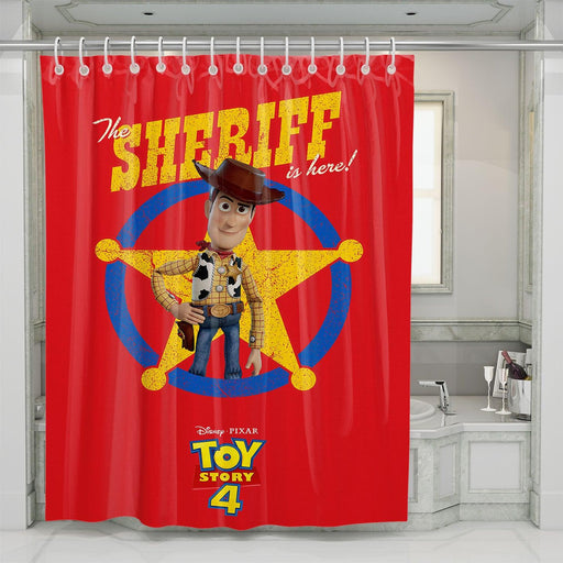 the sheriff is here woody shower curtains