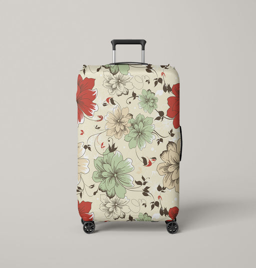 vintage flora pattern blue to red Luggage Cover | suitcase