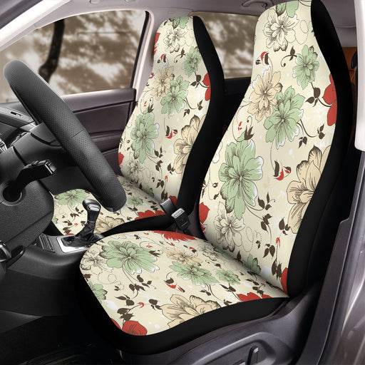 vintage flora pattern blue to red Car Seat Covers