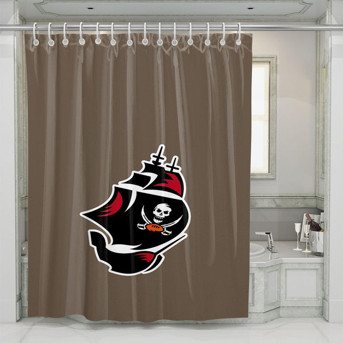 the ship and buccaneers flag shower curtains