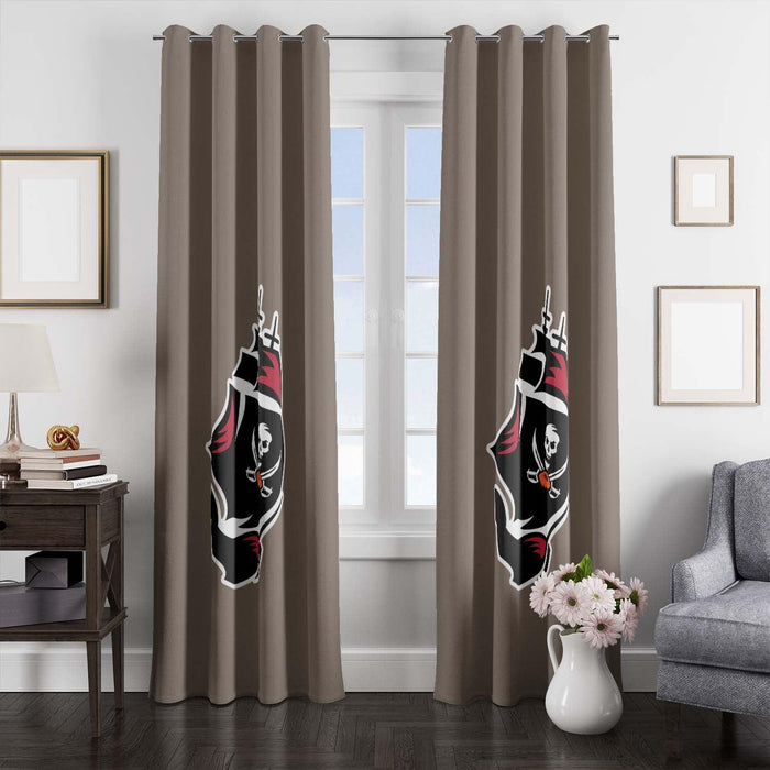 the ship and buccaneers flag window Curtain