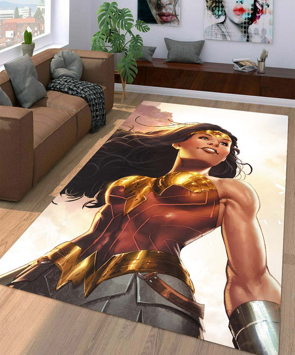 wonder woman digital painting Living room carpet rugs